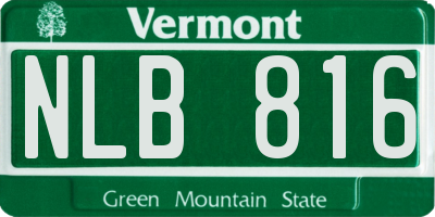 VT license plate NLB816