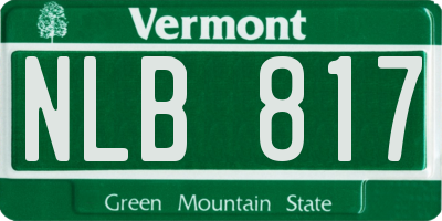 VT license plate NLB817
