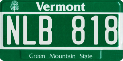 VT license plate NLB818