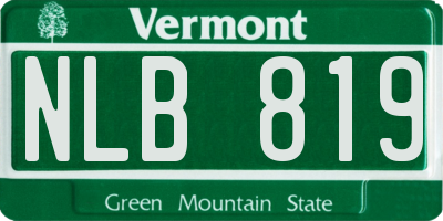 VT license plate NLB819