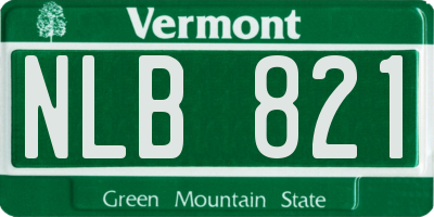 VT license plate NLB821