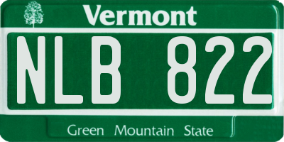 VT license plate NLB822