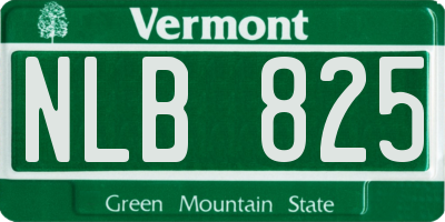 VT license plate NLB825