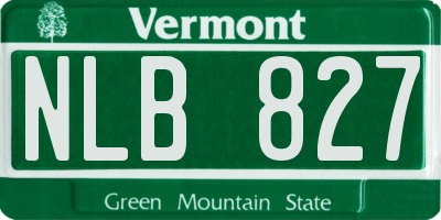 VT license plate NLB827