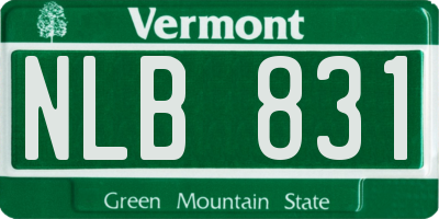 VT license plate NLB831