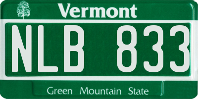VT license plate NLB833