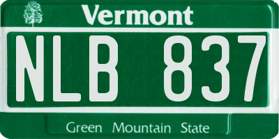 VT license plate NLB837