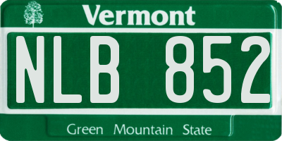 VT license plate NLB852