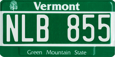 VT license plate NLB855