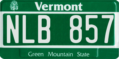 VT license plate NLB857