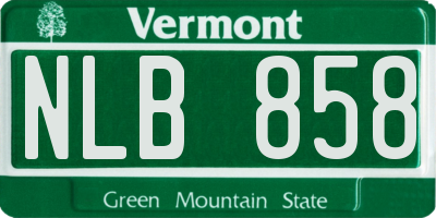 VT license plate NLB858