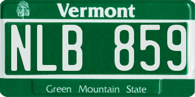 VT license plate NLB859