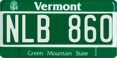 VT license plate NLB860