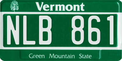 VT license plate NLB861