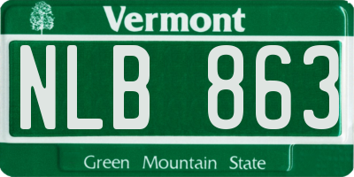 VT license plate NLB863