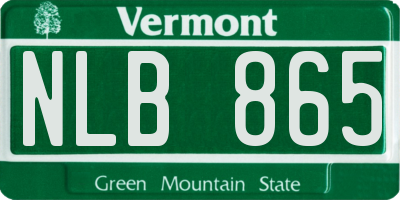 VT license plate NLB865