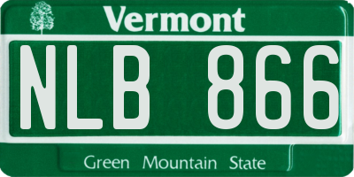 VT license plate NLB866
