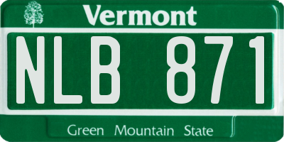 VT license plate NLB871