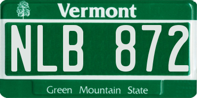 VT license plate NLB872