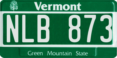VT license plate NLB873