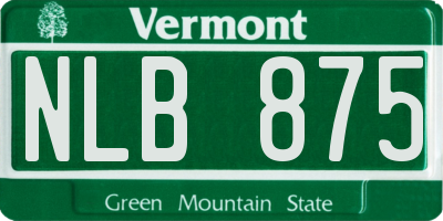 VT license plate NLB875