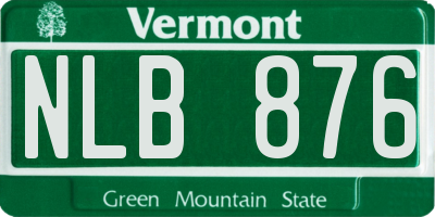 VT license plate NLB876