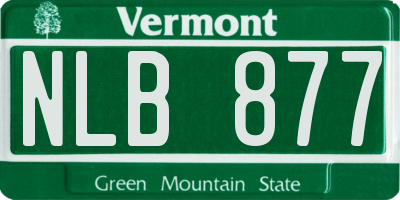 VT license plate NLB877