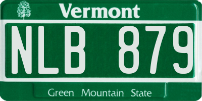 VT license plate NLB879