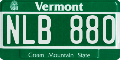 VT license plate NLB880