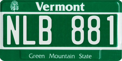 VT license plate NLB881