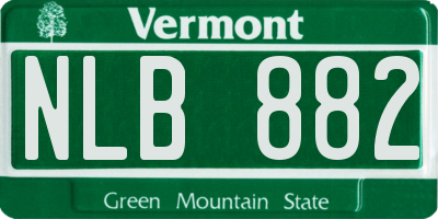 VT license plate NLB882