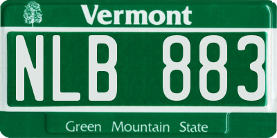 VT license plate NLB883