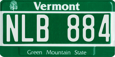 VT license plate NLB884