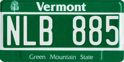 VT license plate NLB885