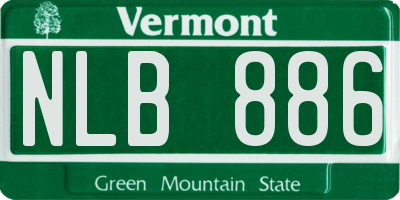 VT license plate NLB886