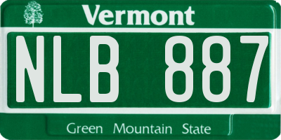 VT license plate NLB887