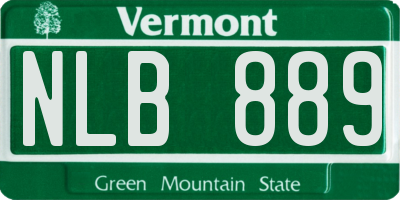 VT license plate NLB889