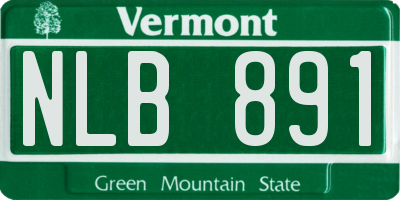 VT license plate NLB891