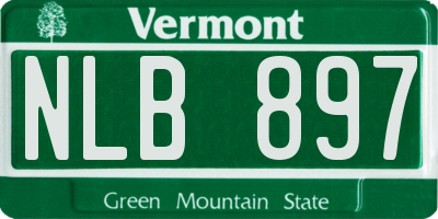 VT license plate NLB897