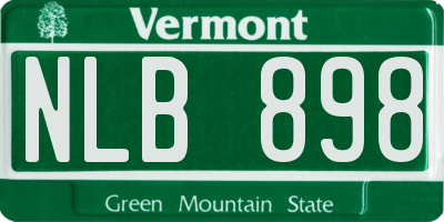 VT license plate NLB898