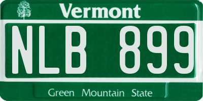 VT license plate NLB899
