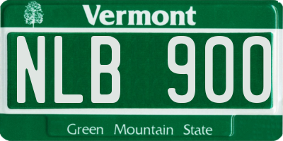 VT license plate NLB900