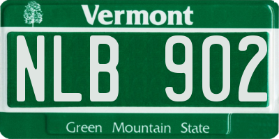 VT license plate NLB902