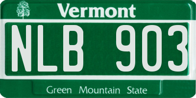VT license plate NLB903