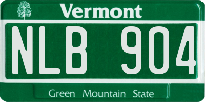 VT license plate NLB904
