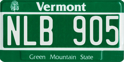 VT license plate NLB905