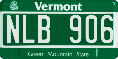 VT license plate NLB906