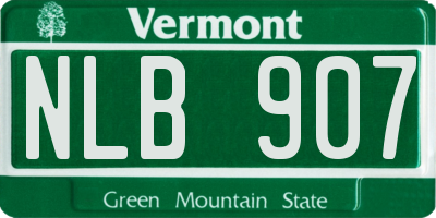 VT license plate NLB907