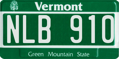 VT license plate NLB910