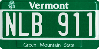 VT license plate NLB911